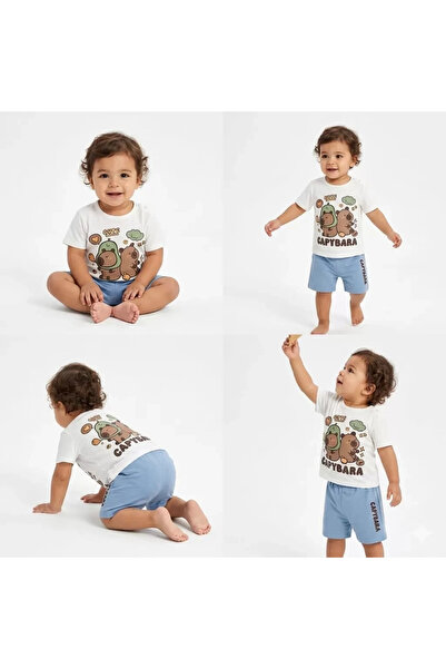 Generic Brand 9/24 Month Capybara Printed Baby Set with Shorts