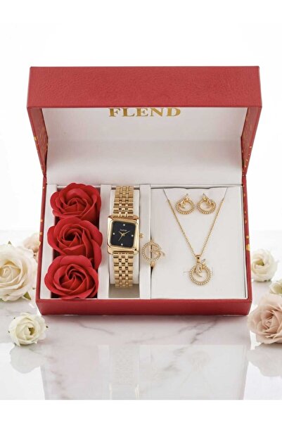 STRIVA Women's Luxury Watch Necklace Ring and Earrings Set in a Gift Box with...