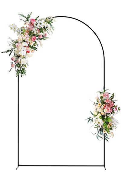 TAPIT 6.6 FT Wedding Arch Backdrop Stand Gold Metal Backdrop Stand for Weddin...