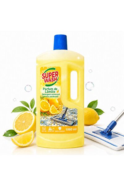 Super wash Detergent universal pentru pardoseli Super Wash, Parfum de Lamaie,...