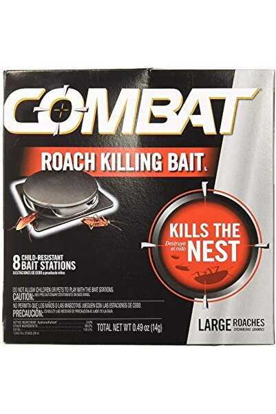 COMBAT Cockroach Killer Bait, Large Cockroach Bait Station, 8 Pieces - Cockro...