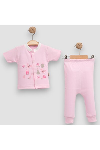 Melish Bebe طقم أطفال قطني مطبوع بأكمام قصيرة