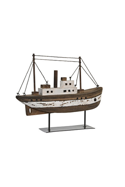 DecoDepot Boat decoration, antiqued wood, 29x7x23 cm