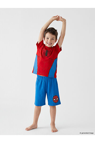 LC Waikiki Peak New Season Spider-Man Printed Boys' Shorts Pajama Set