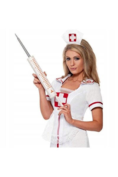 OEM Seringa, 35 cm, Pentru Asistenta Medicala, Halloween, Plastic, Alb