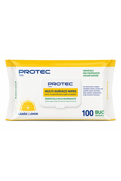 PROTEC Multisurface Wet Wipes Bicarbonate Lemon 100Pcs