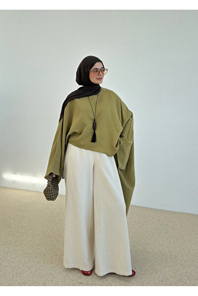 MODA AKSA 7147 ARABİK ASİMETRİK ÜST OLİVE..