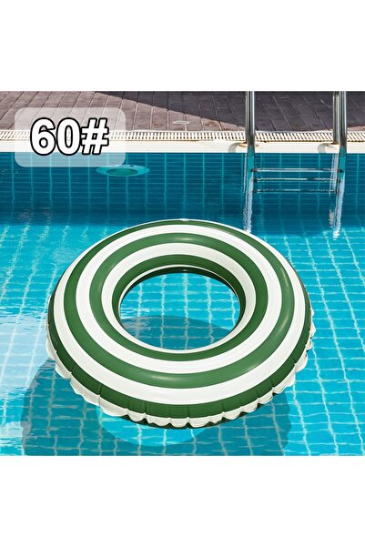 Choice5 Size 60 Green 1pc Lifeguard-Style Green & White Striped Inflatable Sw...