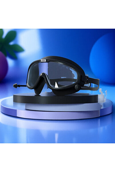 Choice3 Black Fashionable Large Frame Swim Goggles Anti-Slip Earplugs HD PC L...