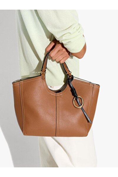 PARFOIS Kadın M Harfi Dikişli ve Askılı Shopper Çanta