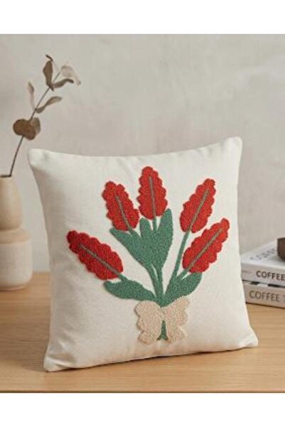 Bio Evren Embroidered Linen Throw Pillow Cover 1 Piece - 45X45 cm