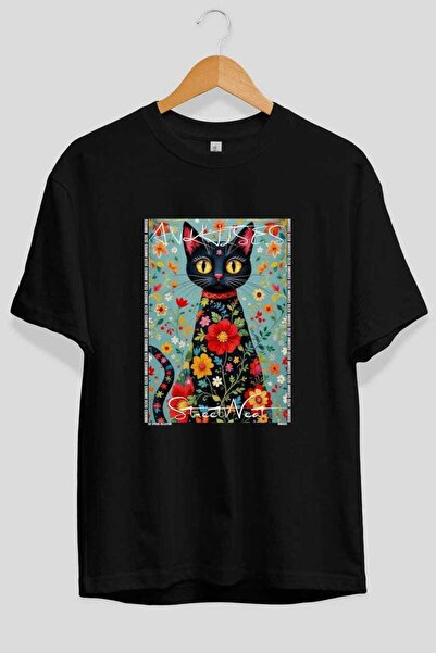 Ankhises Μπλουζάκι  "For the Love of Cats " με 81 σχέδια γάτας, μαύρο, υπερμε...
