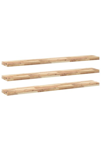 vidaxl Rafturi suspendate 3 buc. 160x20x4cm lemn masiv acacia netratat