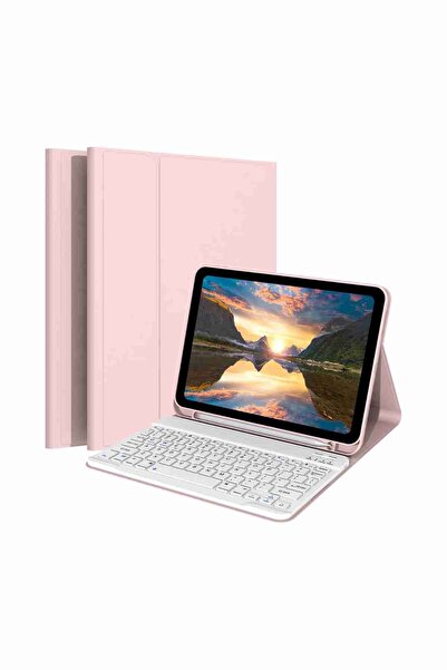 Fuchsia Redmi Pad SE Uyumlu 11" Klavyeli Tablet Kılıfı