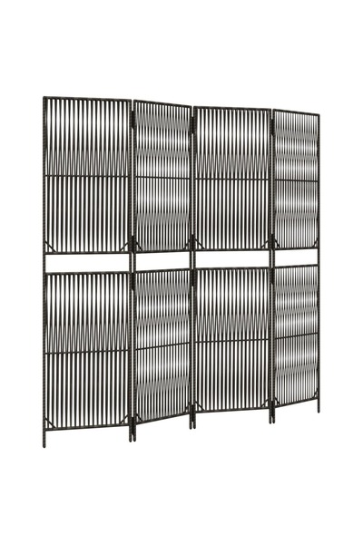 vidaxl Separator de cameră cu 4 panouri, gri, poliratan