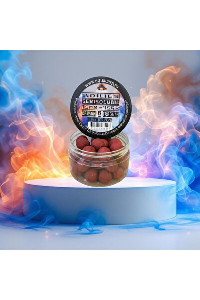 Aqua Boilies Carlig Semisolubil 15MM Capsuni & Fragrant 75GR