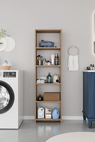 BNK Modüler Banyo Dolabı 5 Raflı Çok Amaçlı Banyo Organizer Raf Ünitesi Çamaş...