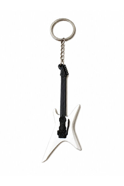 Major Hobi White Electric Guitar Keychain 3D Printing Rock Music Themed Decor...