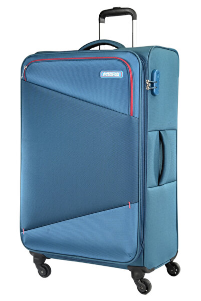 American Tourister حقيبة سفر دوارة قابلة للتوسيع من ميستيك 80 سم باللون الأزر...