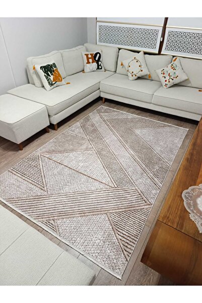 ALLGELSİN Zrh Washable Non-Slip Base Digital Printing Carpet Living Room Kitc...