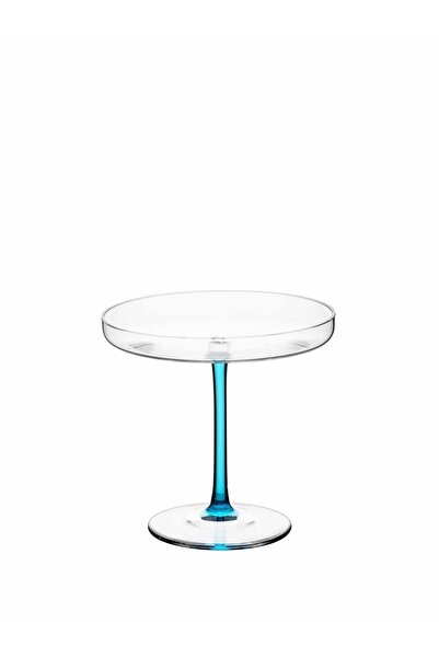 Paşabahçe Handmade Glass Mini Footed Serving Plate Turquoise 12 cm