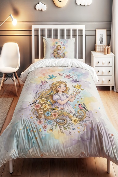 EVPANYA Song of the Birds Patterned Single Baby Kids Bedding Set
