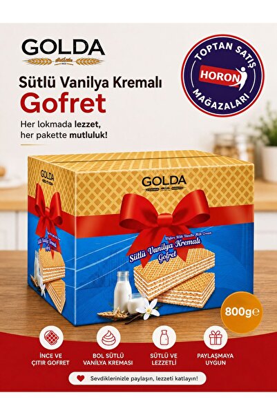 GOLDA Sütlü Vanilya Kremalı Gofret 800gr HORON TOPTAN