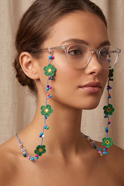 PETEK AKSESUAR Handmade Papatya Oya Glasses Chain