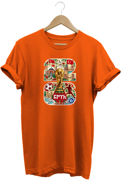 remonz Special Design 2026 Turkey and Football Themed Printed Unisex Short Sl...
