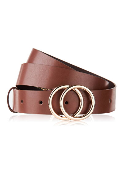 Brødrene Curea pantaloni de dama din piele Brodrene OPD-02, maro, catarama au...