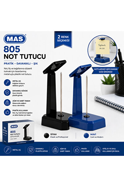 Mas 805 Çivili Not Ve Fatura Tutucu Masaüstü Siyah