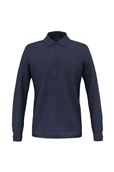 Salewa Cămașă de trekking pentru bărbați Fanes Flannel 5 Polarlite-Albastru M...