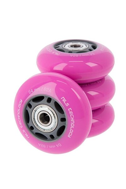 Nils Extreme PU 64x24 82A (4 buc.) ROZ + ABEC-7 (8 buc.) SET
