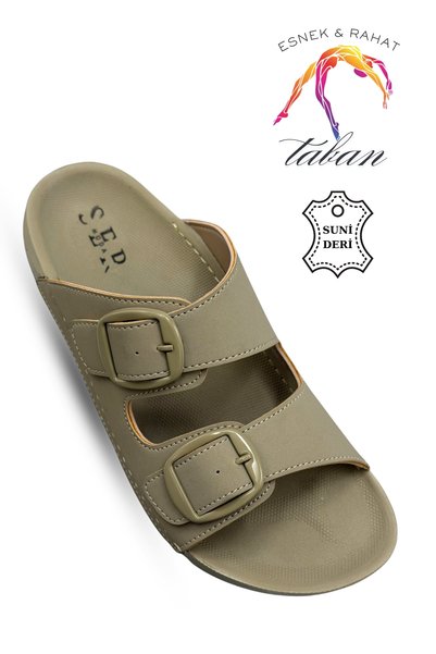 Moda Anna Women's Slippers – Flexible Anatomical Sole, Adjustable Double Buckle Women's Slippers Mint Green