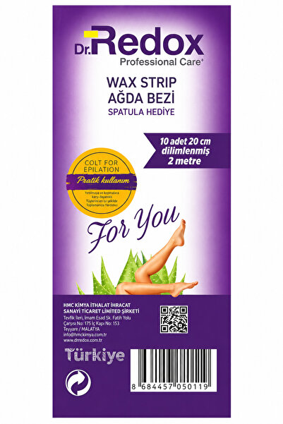 DR REDOX Dr. Redox Wax Strip Ağda Bezi 2 Metre – 10 Adet Hazır Kesim (20 cm) ...