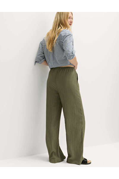 Marks & Spencer Dokulu Geniş Paça Pantolon