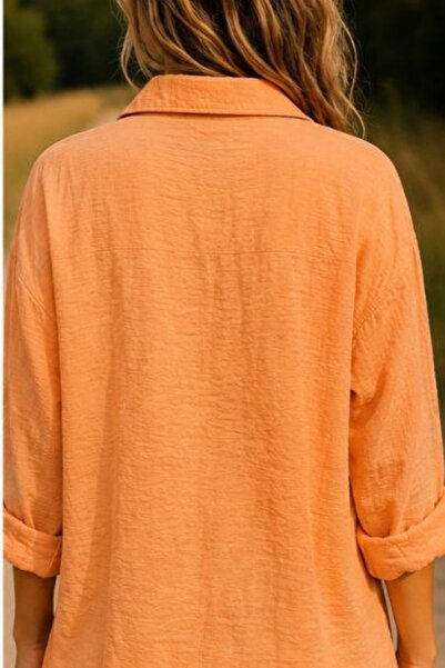 Stile Bella Women's Bodrum Fabric Casual Cut Buttoned Shirt