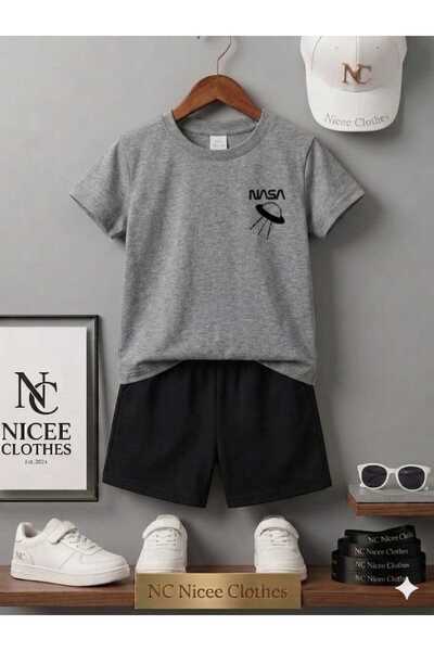 NC Nicee Clothes تي شيرت صيفي للأطفال قصير الأكمام للجنسين (طباعة إيموجي أسود...