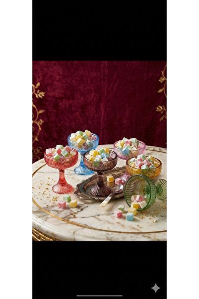 çukurova home Colorful Coffee Side Turkish Delight Container - Presentation C...