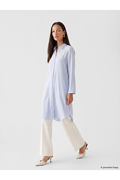 LC Waikiki Blue Modal Blend Women's Shirt Tunic