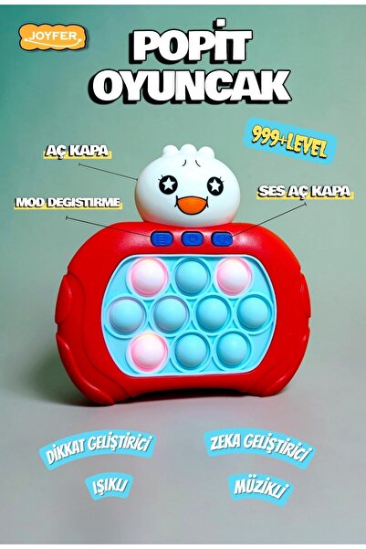 Joyfer Sesli Işıklı Popit Oyuncak Basma Konsolu 4 Modlu 999+ Level Zeka Ve Re...