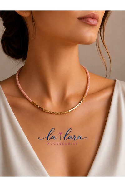 La Lara Minimal Boncuklu Kadın Kolye – Modern ve Zarif Tasarım