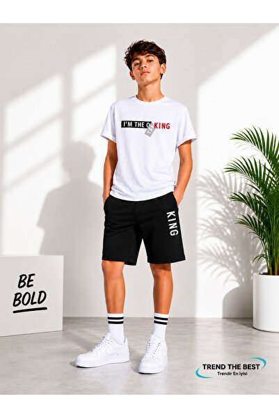 TREND THE BEST Trendin En İyisi Set de vară pentru băieți, cu imprimeu „I'm T...