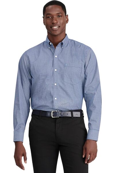 Izod قميص بأكمام طويلة قابل للتمدد بأزرار أمامية