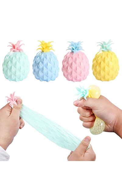 GIA'S WORLD GIA’SWORLD® Set 4 Jucarii Squishi, Miraza, Antistres, Model Anana...