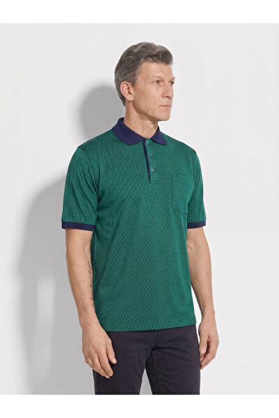 Lanze Tricou de înaltă calitate pentru bărbați, jacquard, 100% bumbac, cu gul...