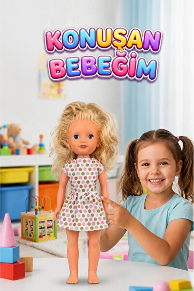Tıfıl Toys Alya Türkçe Konuşan Etkileşimli Eğitici Oyuncak Bebek – 40 cm Kafa...