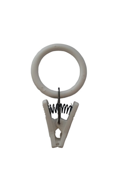 Docolin Inele pentru perdele cu clemă, albe, set de 25 bucăți, 30 mm