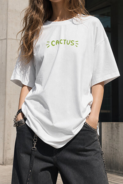 Carpe White Cactus Oversize T-shirt