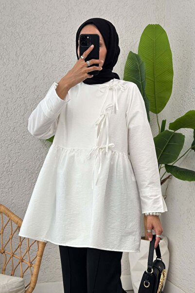 Generic Brand Waist-Cinched Kimono 0002 - White